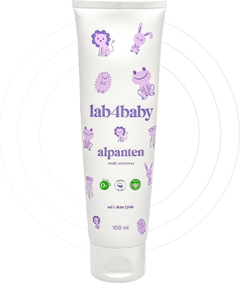 Maść ochronna Alpanten lab4baby 100 ml — opakowanie, pantenol + rumianek